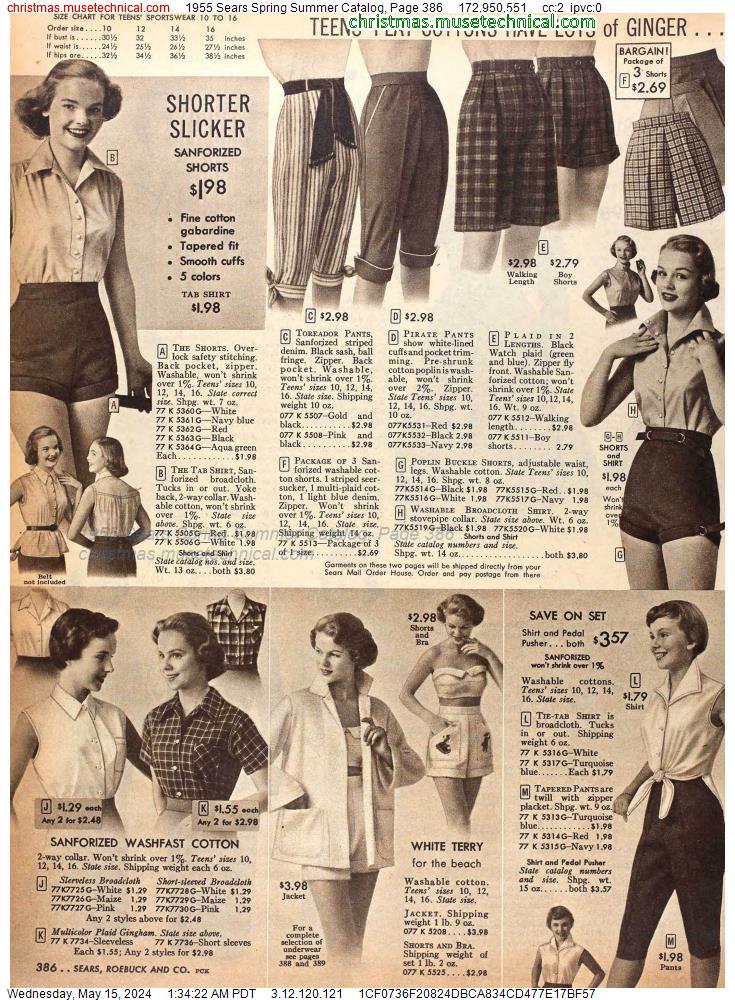 1955 Sears Spring Summer Catalog, Page 386