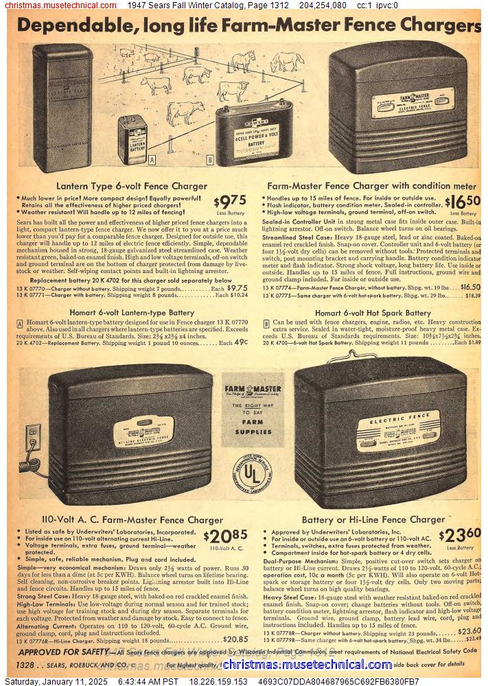 1947 Sears Fall Winter Catalog, Page 1312