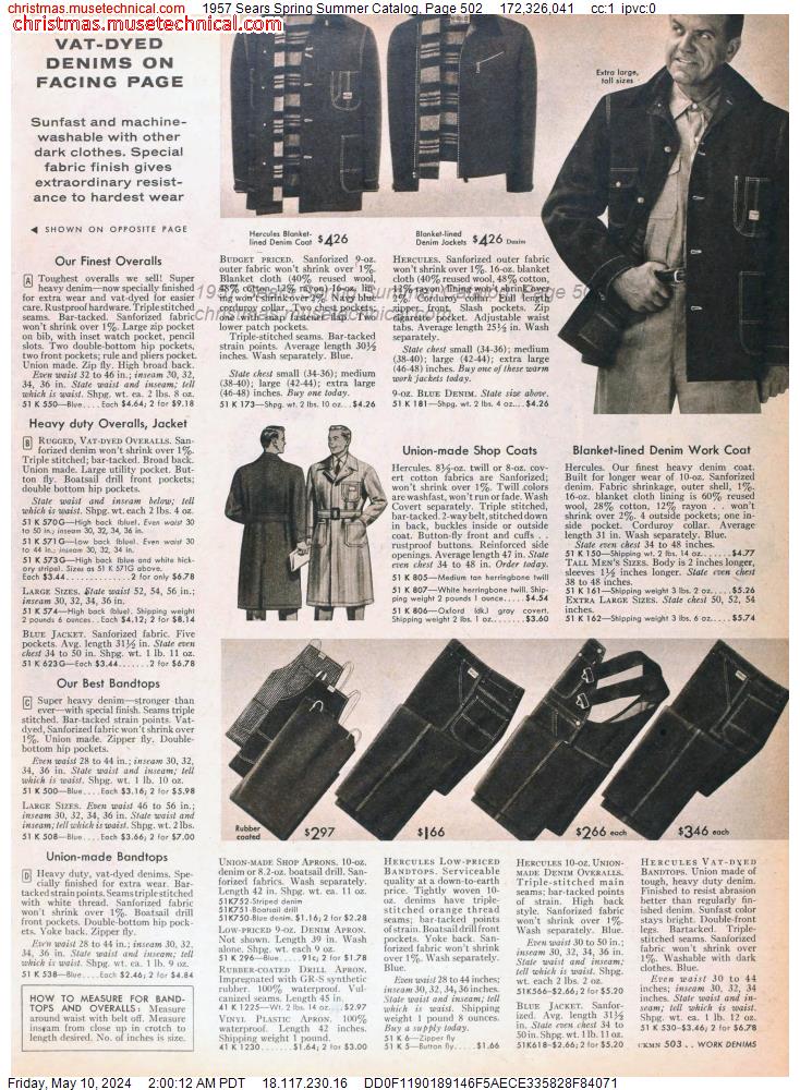 1957 Sears Spring Summer Catalog, Page 502