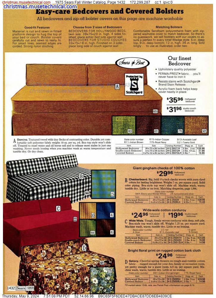 1975 Sears Fall Winter Catalog, Page 1432