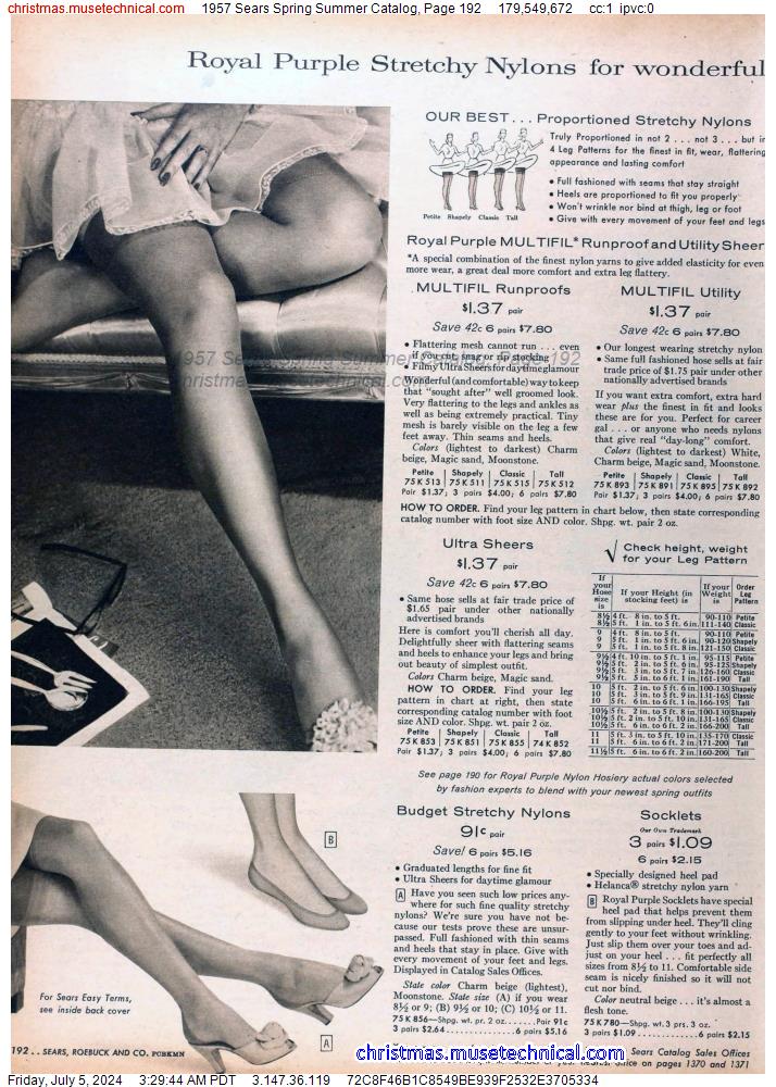 1957 Sears Spring Summer Catalog, Page 192