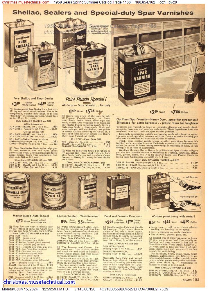 1958 Sears Spring Summer Catalog, Page 1166