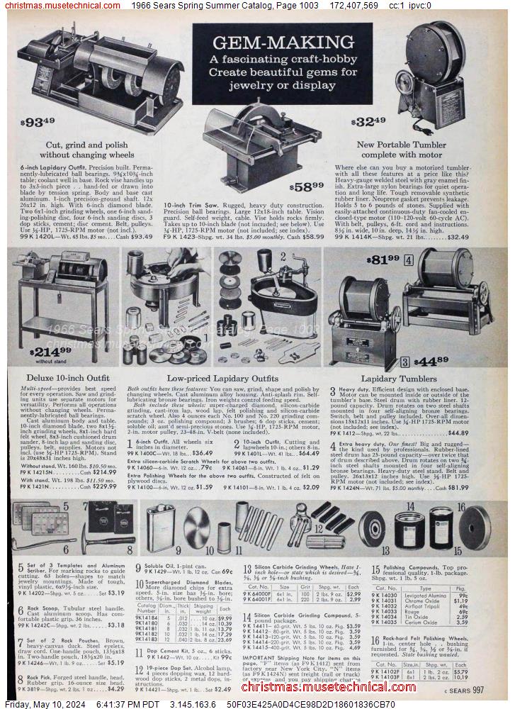 1966 Sears Spring Summer Catalog, Page 1003