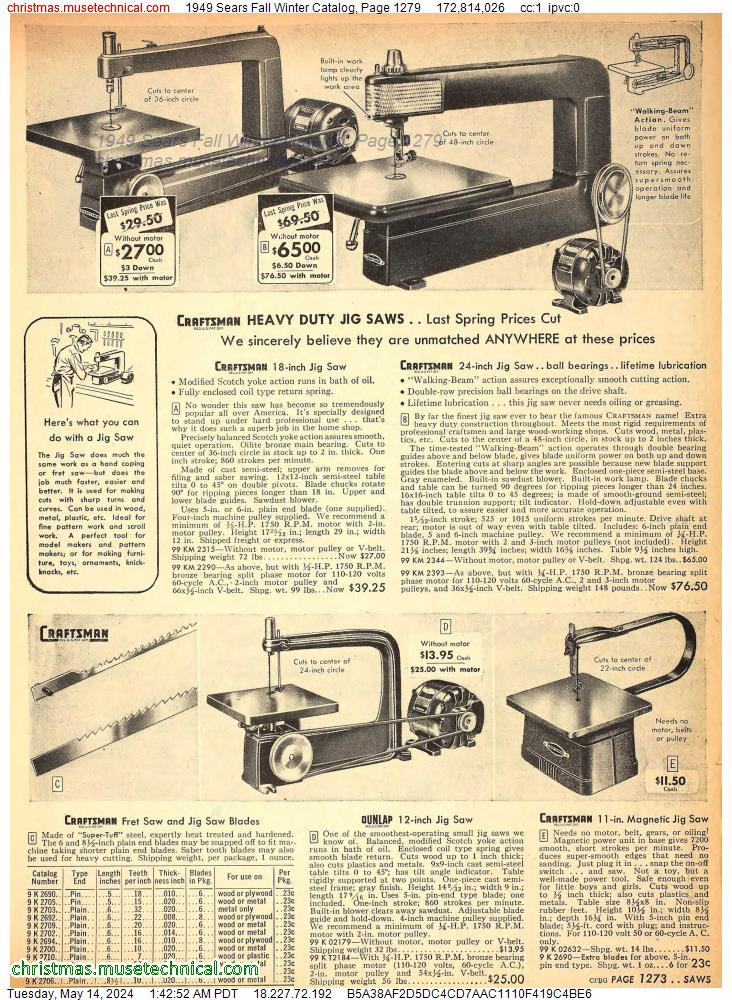 1949 Sears Fall Winter Catalog, Page 1279