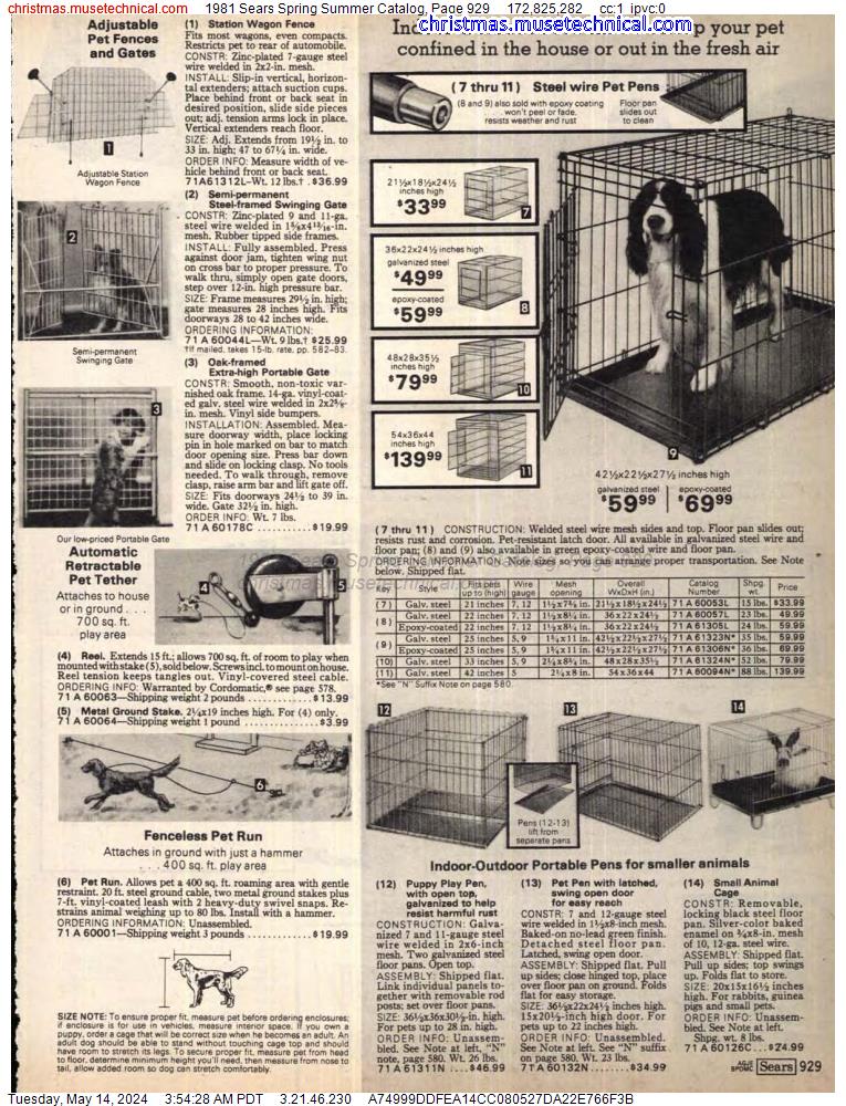 1981 Sears Spring Summer Catalog, Page 929