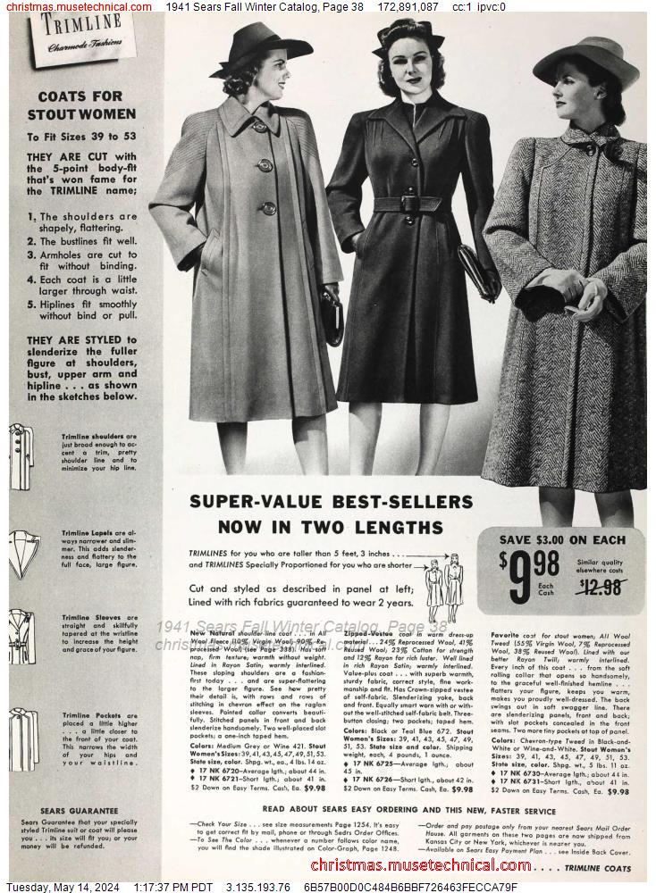 1941 Sears Fall Winter Catalog, Page 38
