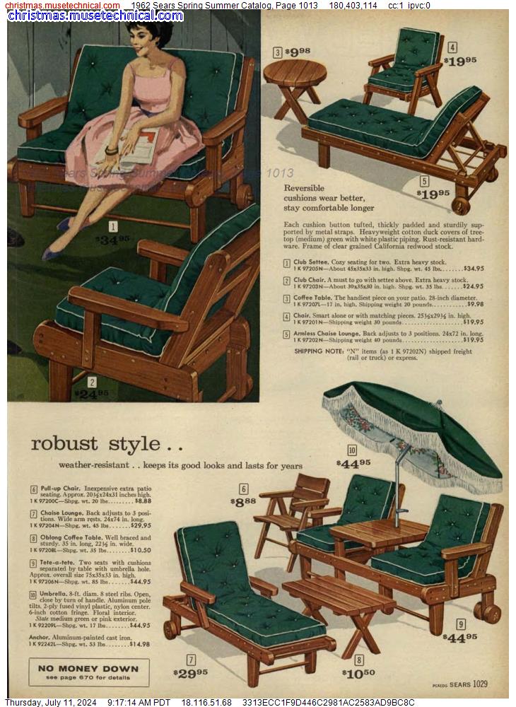 1962 Sears Spring Summer Catalog, Page 1013