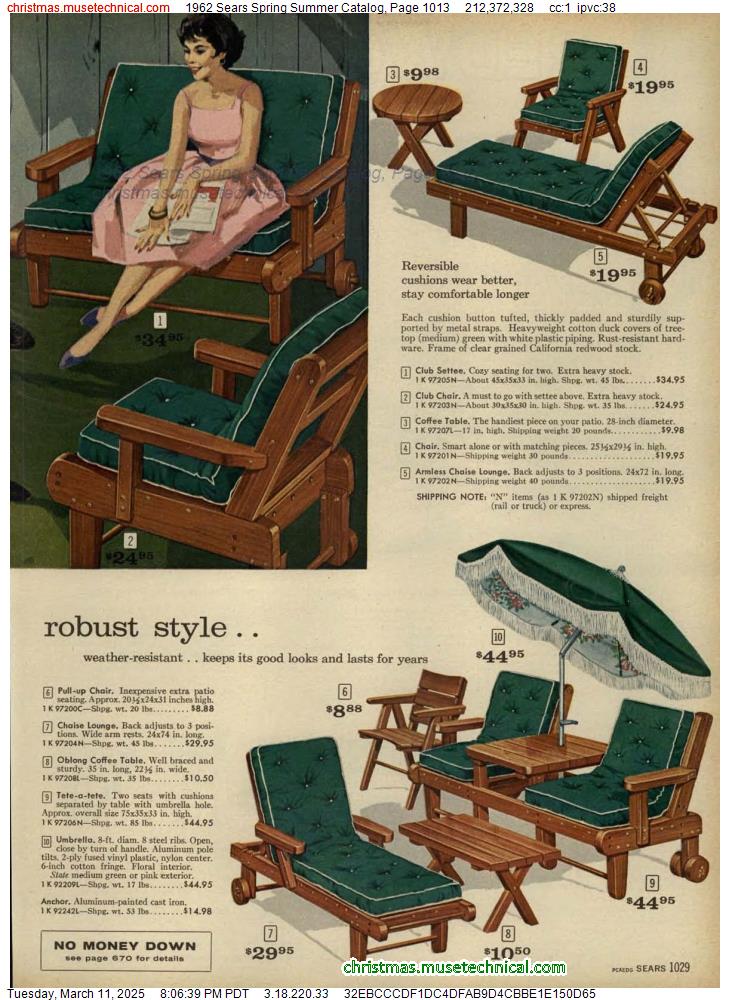 1962 Sears Spring Summer Catalog, Page 1013