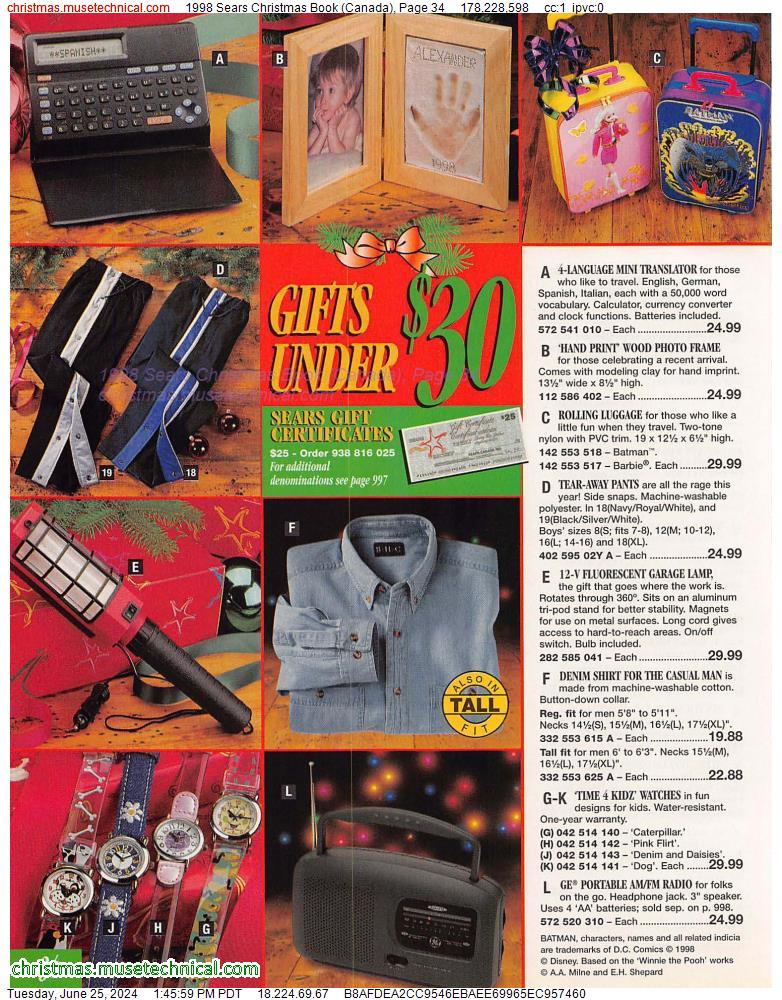1998 Sears Christmas Book (Canada), Page 34