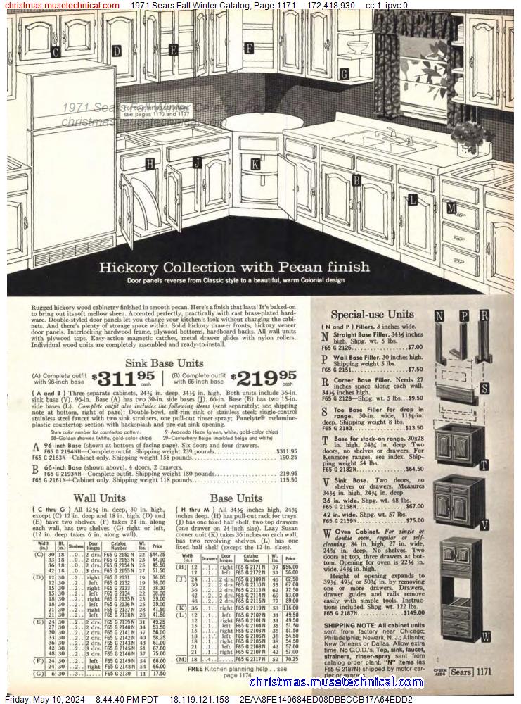 1971 Sears Fall Winter Catalog, Page 1171