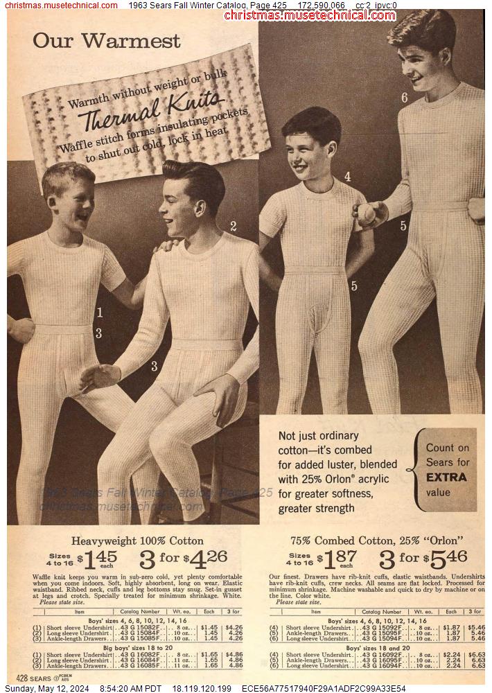 1963 Sears Fall Winter Catalog, Page 425