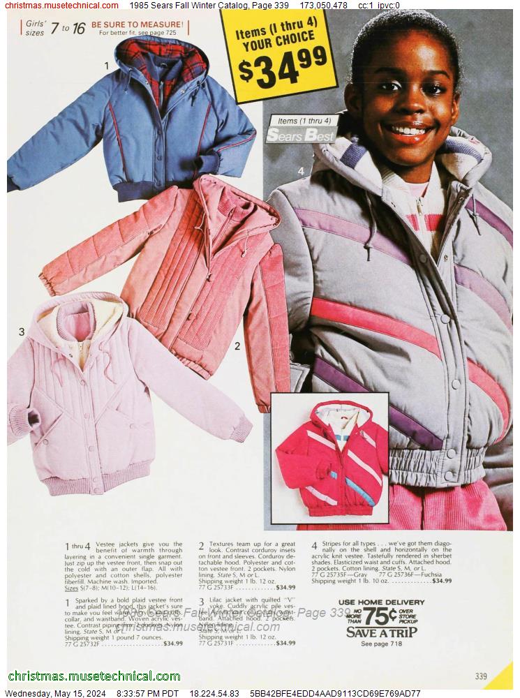 1985 Sears Fall Winter Catalog, Page 339
