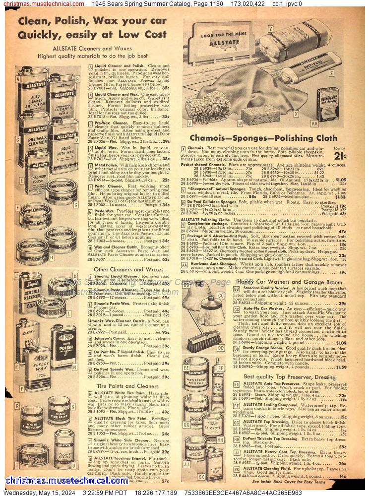 1946 Sears Spring Summer Catalog, Page 1180