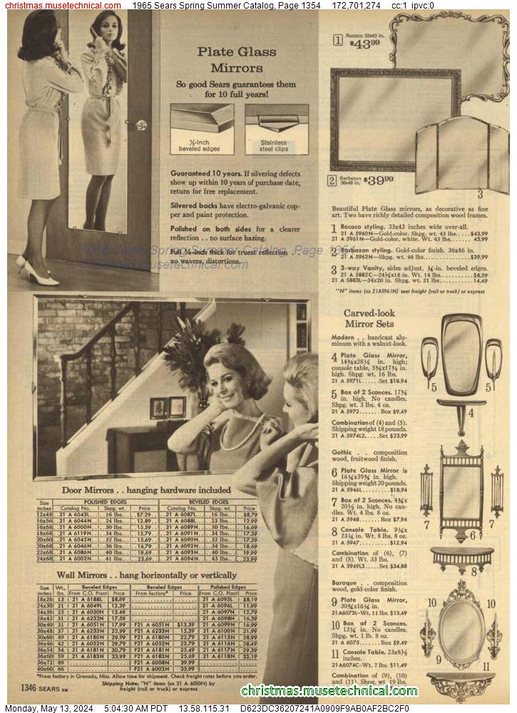 1965 Sears Spring Summer Catalog, Page 1354