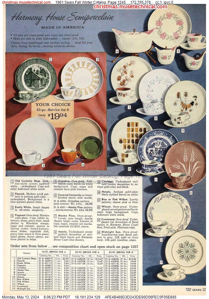 1961 Sears Fall Winter Catalog, Page 1245