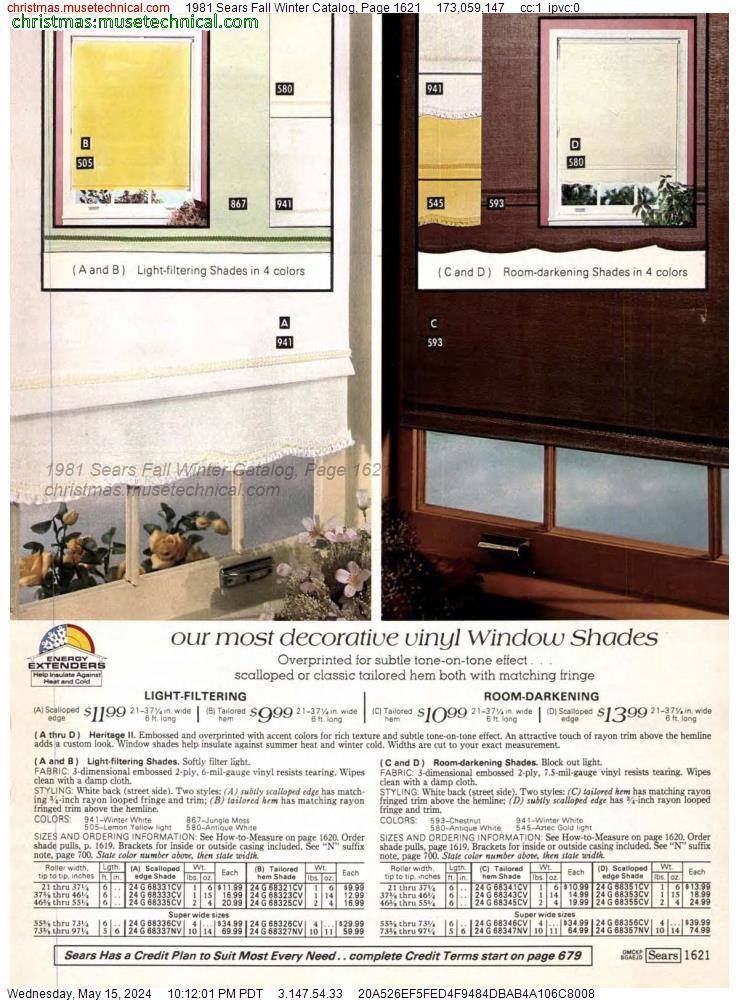 1981 Sears Fall Winter Catalog, Page 1621