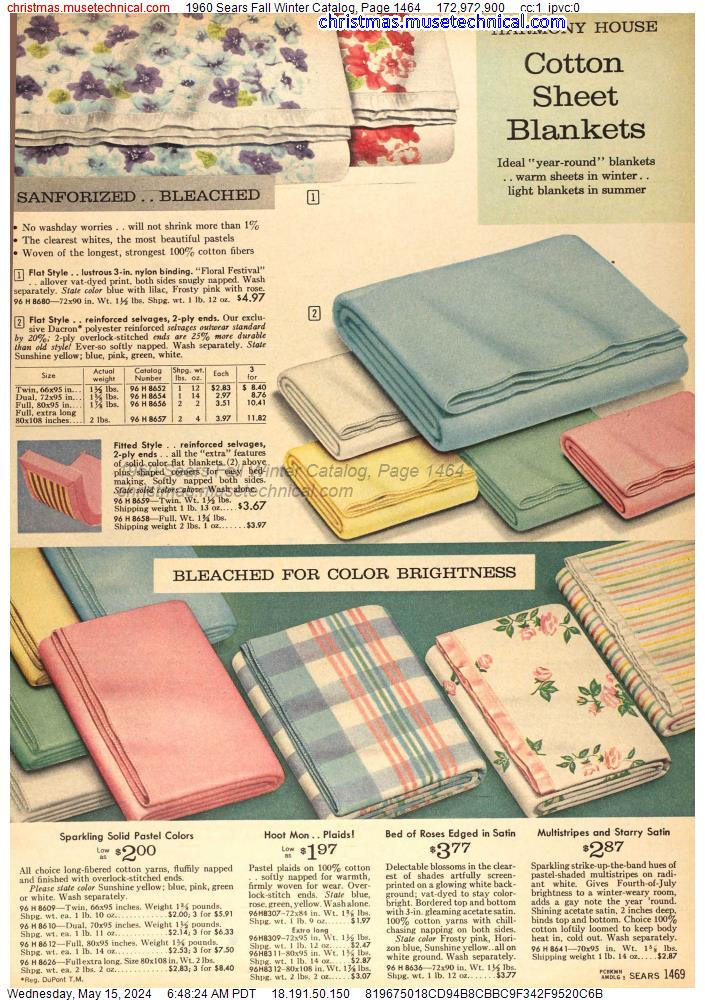 1960 Sears Fall Winter Catalog, Page 1464