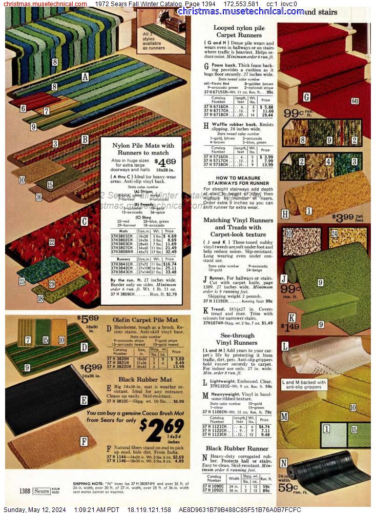 1972 Sears Fall Winter Catalog, Page 1394