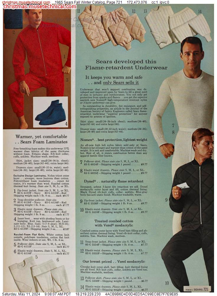 1965 Sears Fall Winter Catalog, Page 721