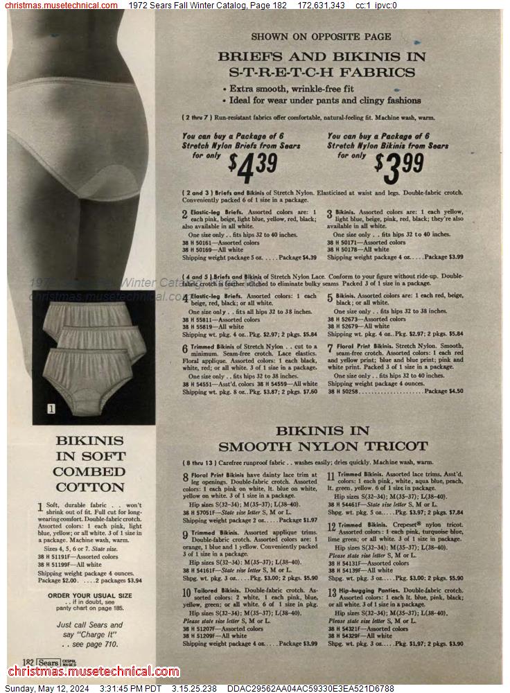 1972 Sears Fall Winter Catalog, Page 182