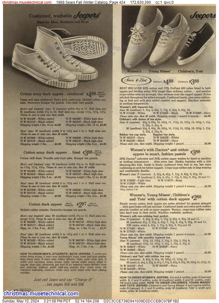 1968 Sears Fall Winter Catalog, Page 424
