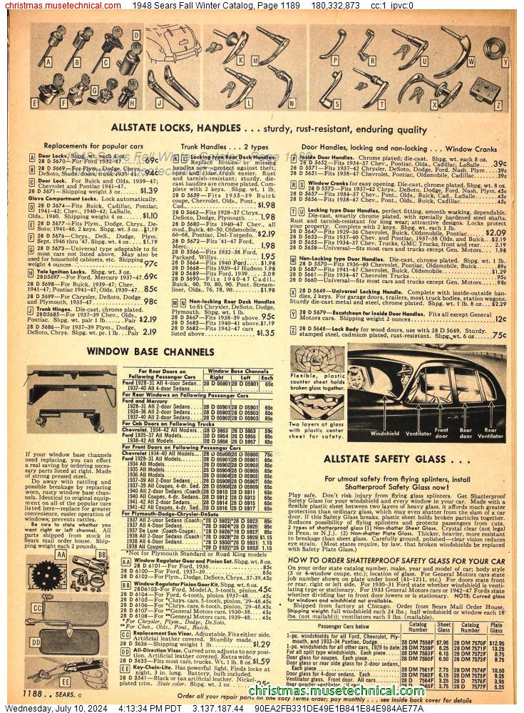 1948 Sears Fall Winter Catalog, Page 1189