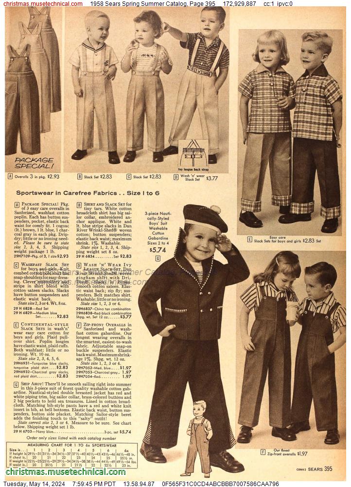1958 Sears Spring Summer Catalog, Page 395