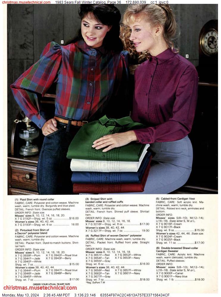 1983 Sears Fall Winter Catalog, Page 36