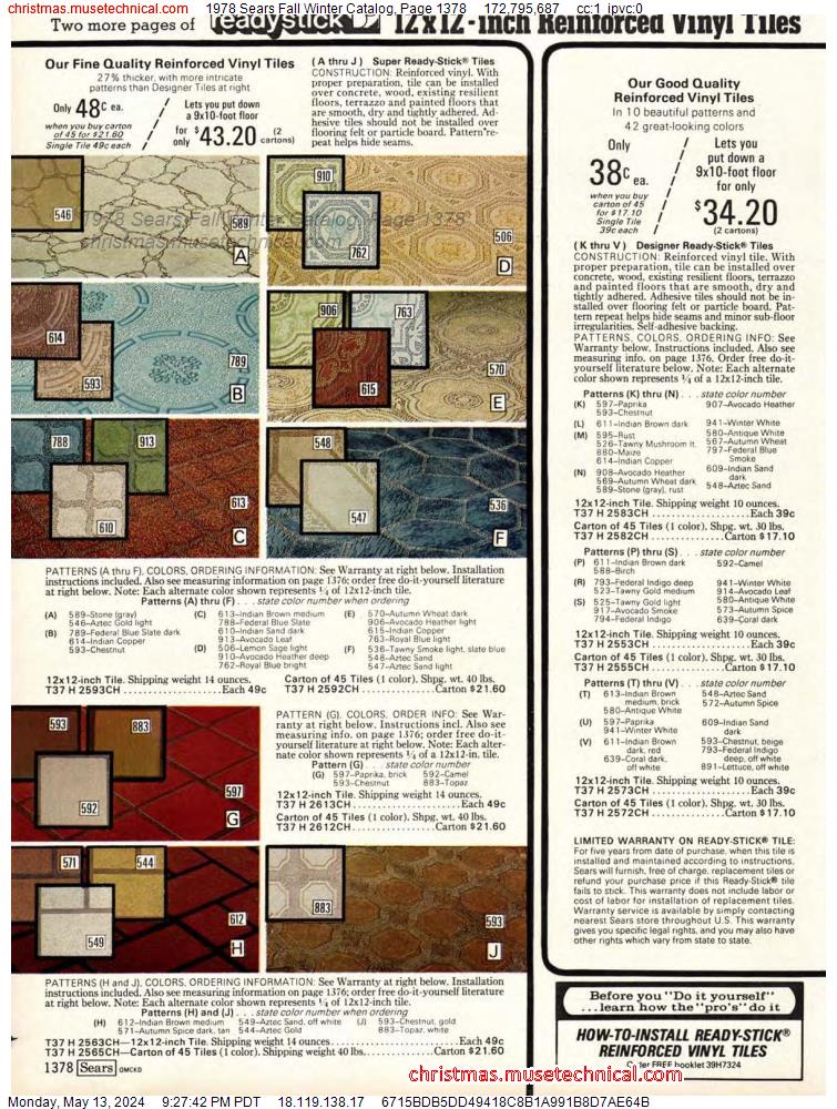 1978 Sears Fall Winter Catalog, Page 1378