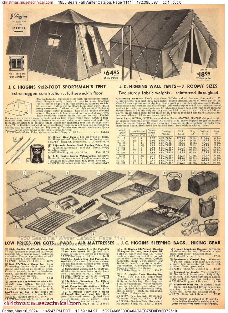 1950 Sears Fall Winter Catalog, Page 1141