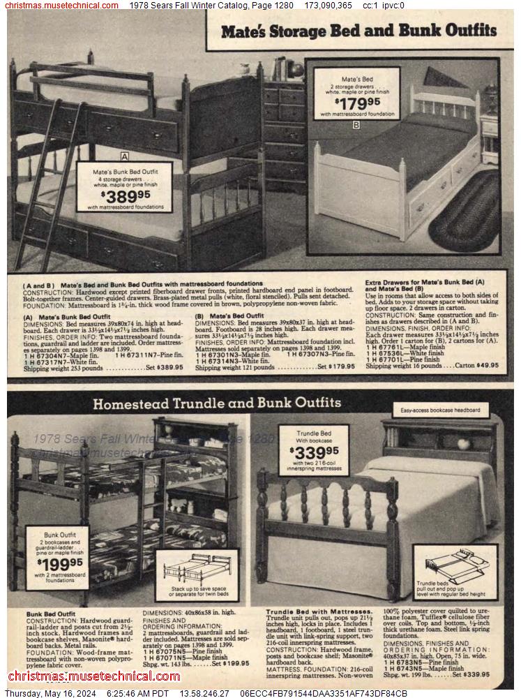 1978 Sears Fall Winter Catalog, Page 1280