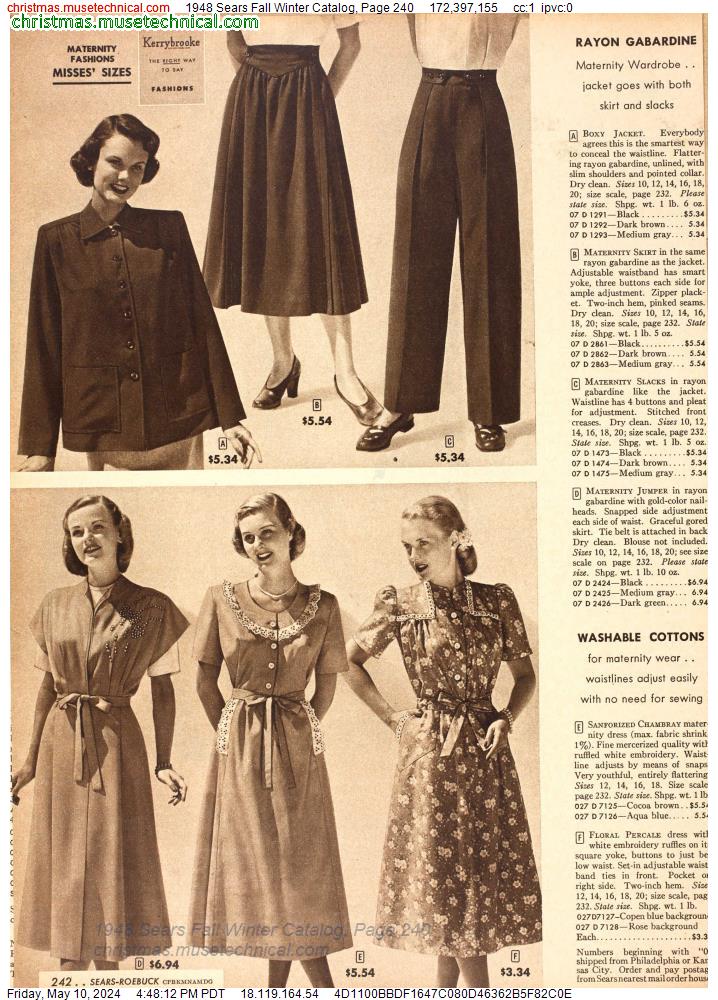 1948 Sears Fall Winter Catalog, Page 240