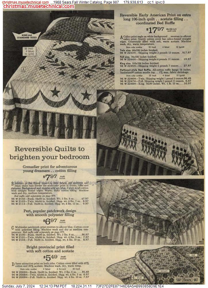 1968 Sears Fall Winter Catalog, Page 987