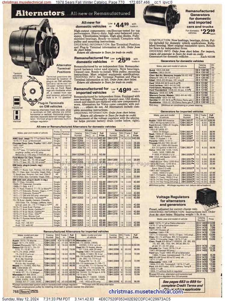 1978 Sears Fall Winter Catalog, Page 770