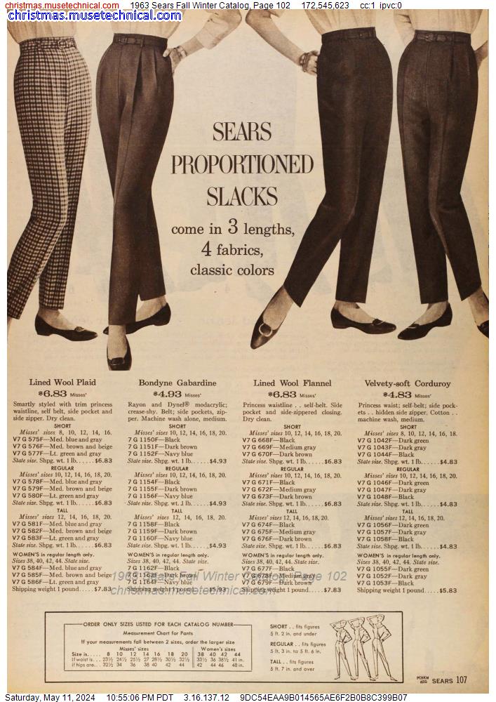1963 Sears Fall Winter Catalog, Page 102