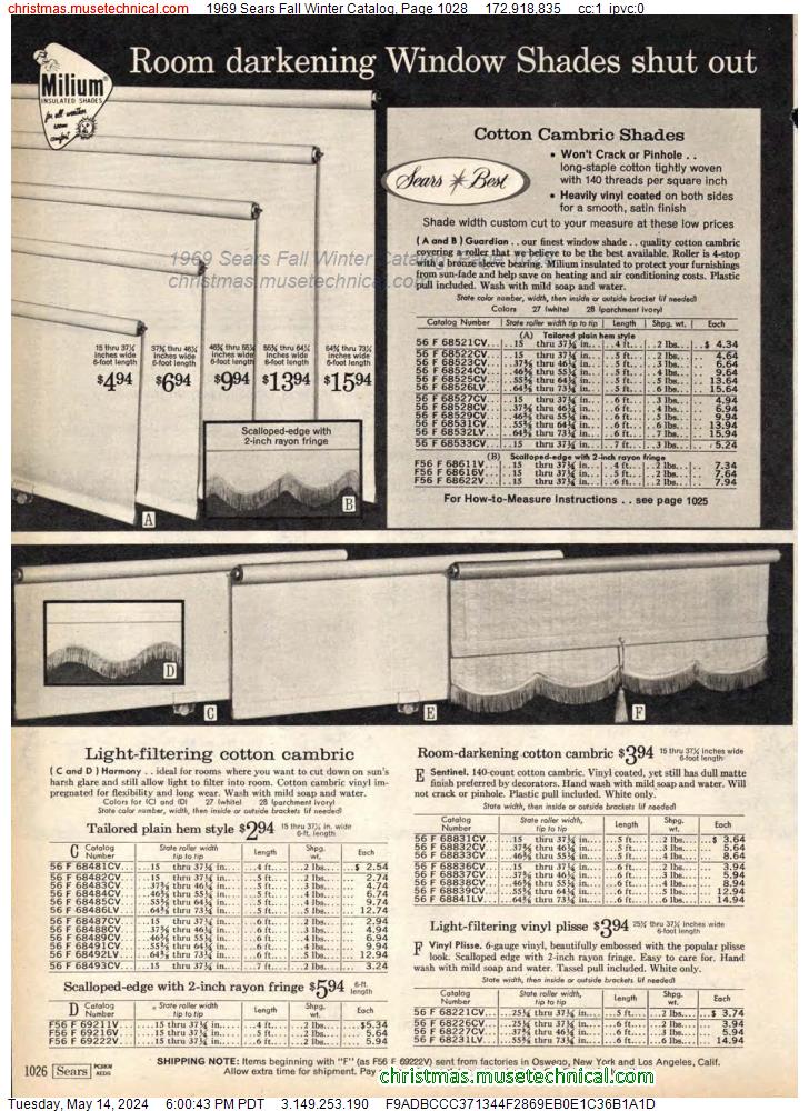 1969 Sears Fall Winter Catalog, Page 1028