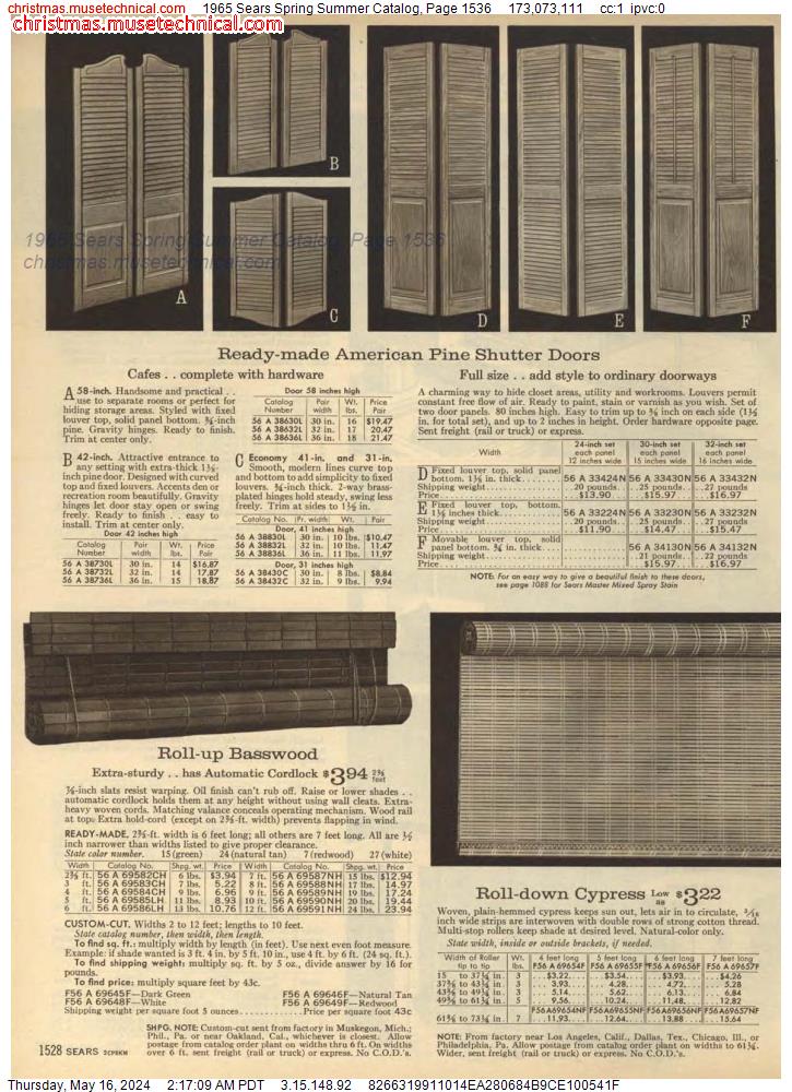 1965 Sears Spring Summer Catalog, Page 1536