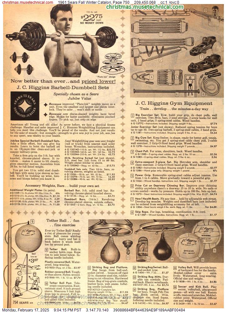 1961 Sears Fall Winter Catalog, Page 750