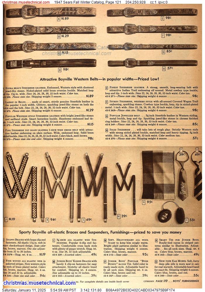 1947 Sears Fall Winter Catalog, Page 121