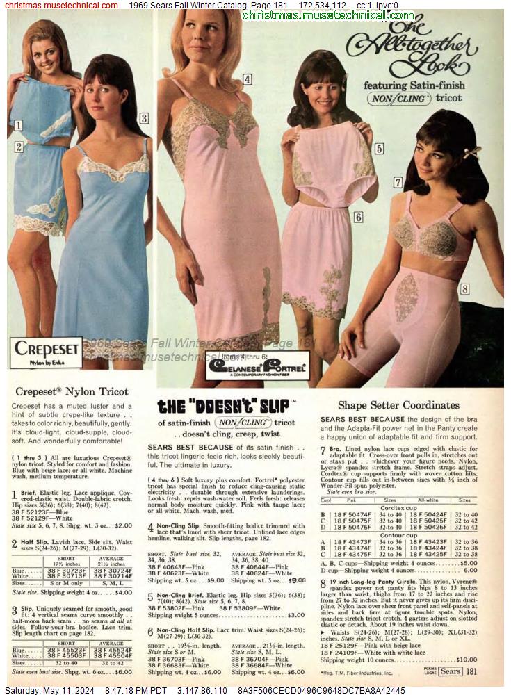 1969 Sears Fall Winter Catalog, Page 181