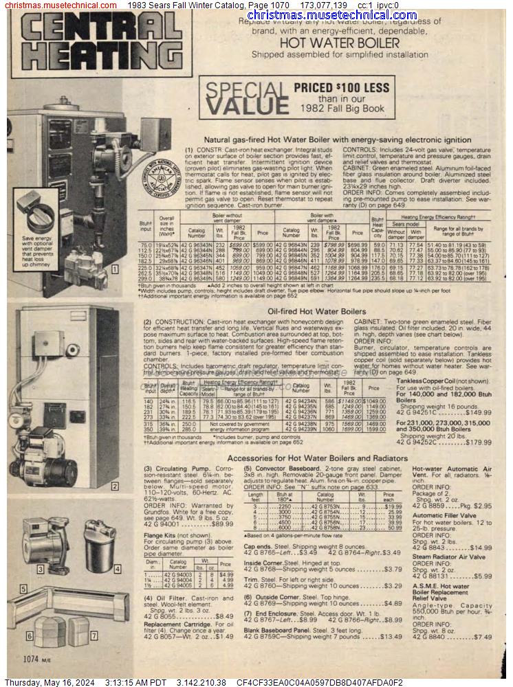 1983 Sears Fall Winter Catalog, Page 1070
