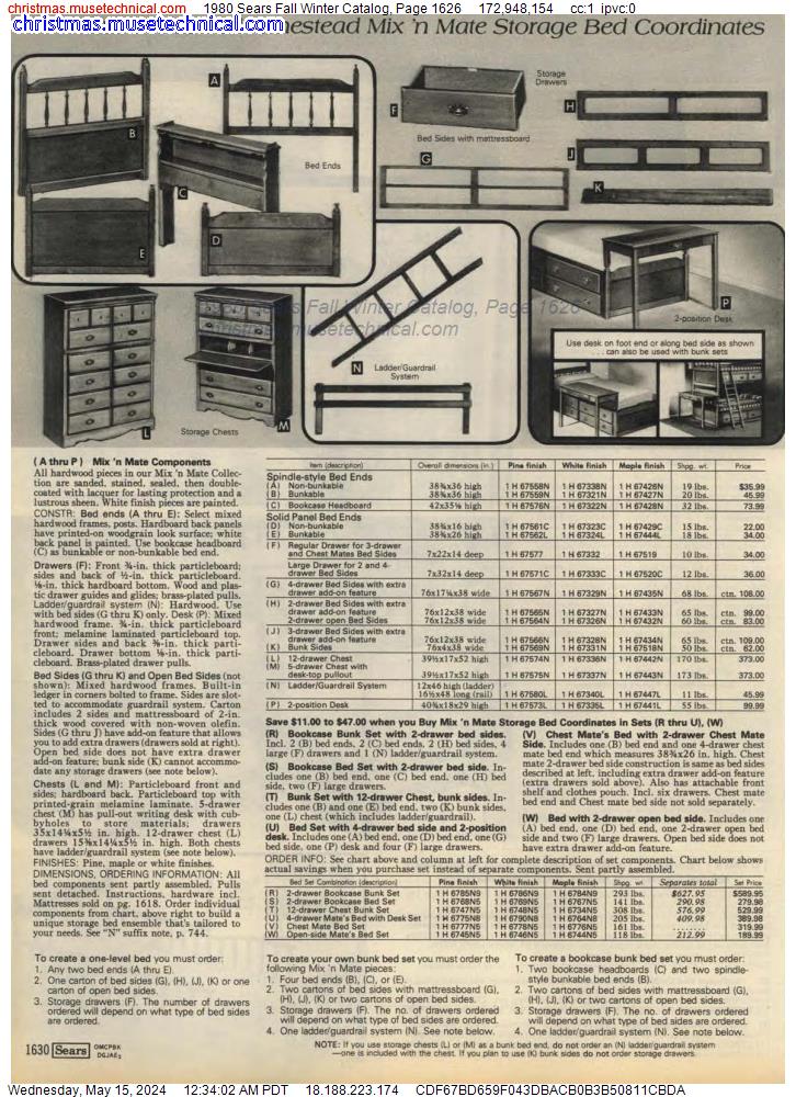 1980 Sears Fall Winter Catalog, Page 1626