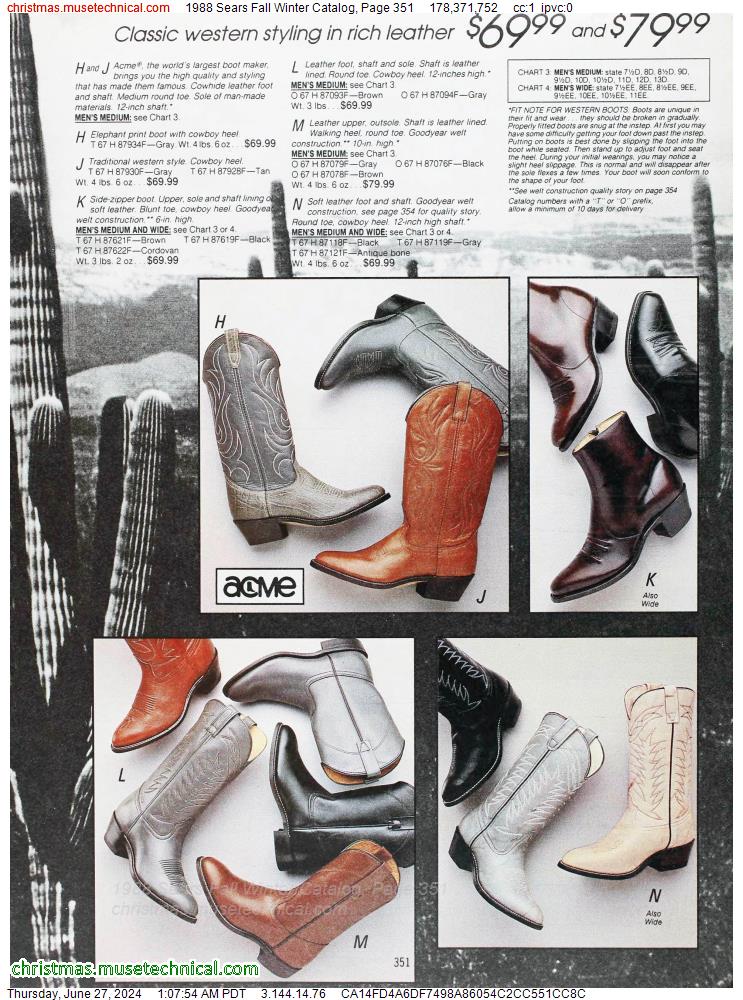 1988 Sears Fall Winter Catalog, Page 351