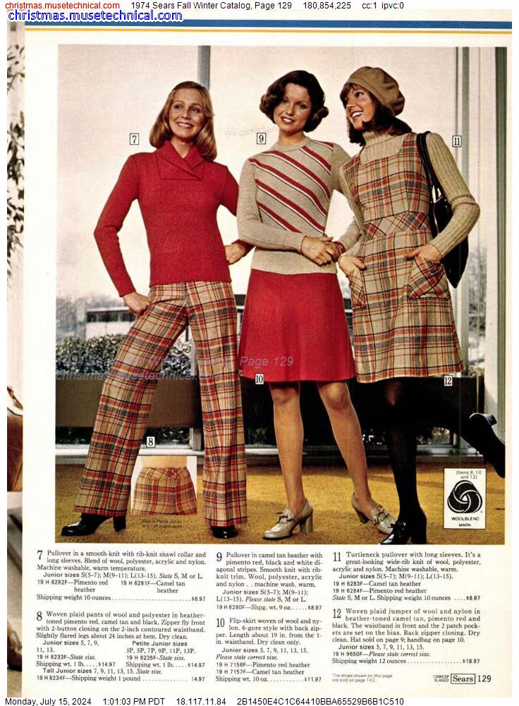 1974 Sears Fall Winter Catalog, Page 129