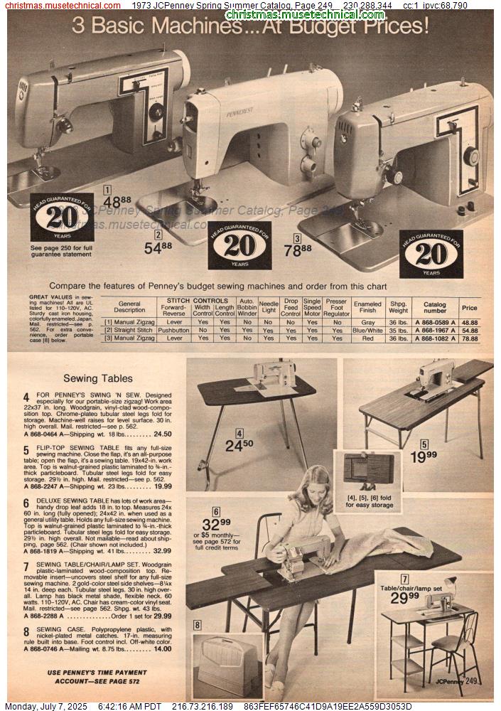 1973 JCPenney Spring Summer Catalog, Page 249