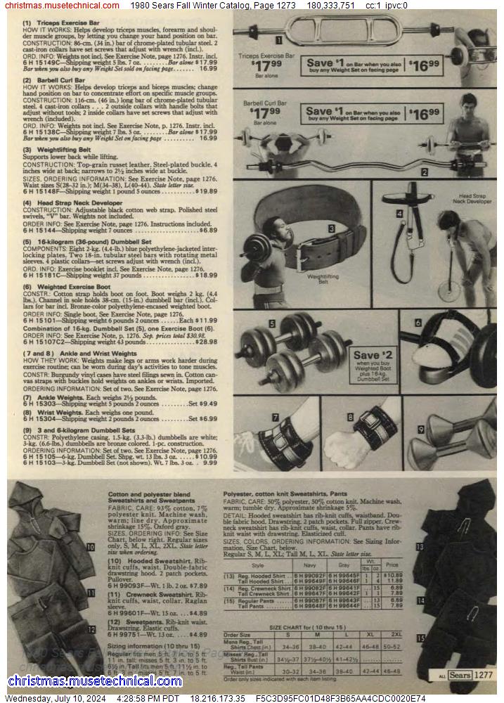 1980 Sears Fall Winter Catalog, Page 1273