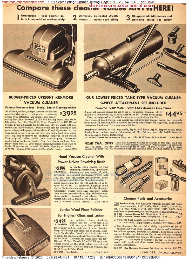 1951 Sears Spring Summer Catalog, Page 691