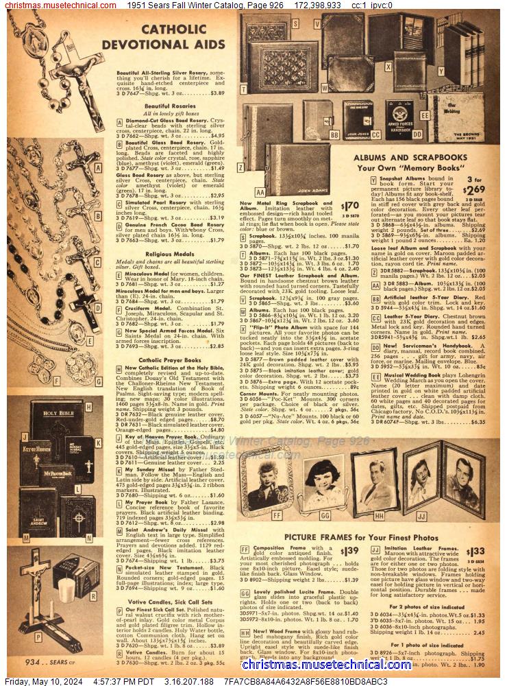 1951 Sears Fall Winter Catalog, Page 926