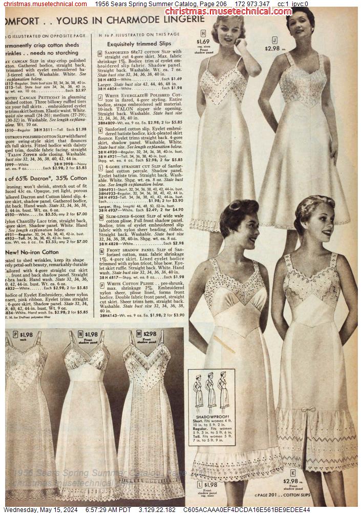 1956 Sears Spring Summer Catalog, Page 206