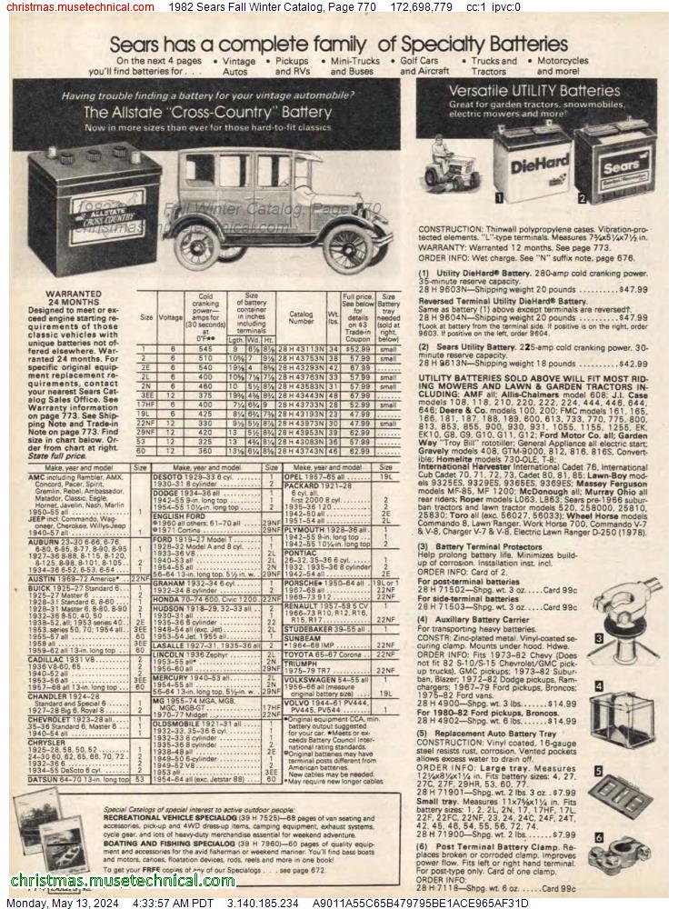 1982 Sears Fall Winter Catalog, Page 770